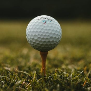 closeup photo of white golf ball