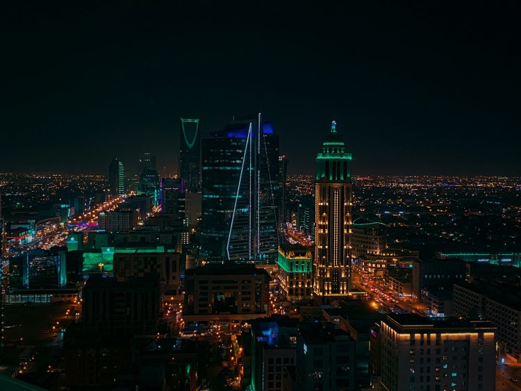 a city at night